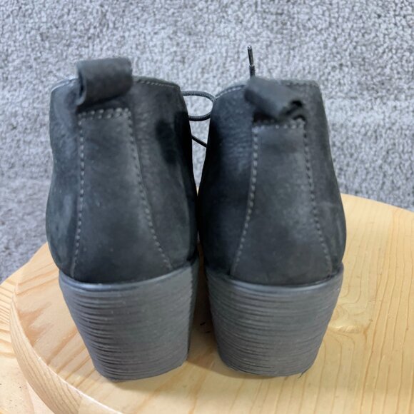 Dansko Boot Cadee Wedge Heel Womens Size 9.5 Black Leather Lace Up Ankle Bootie - Picture 4 of 9